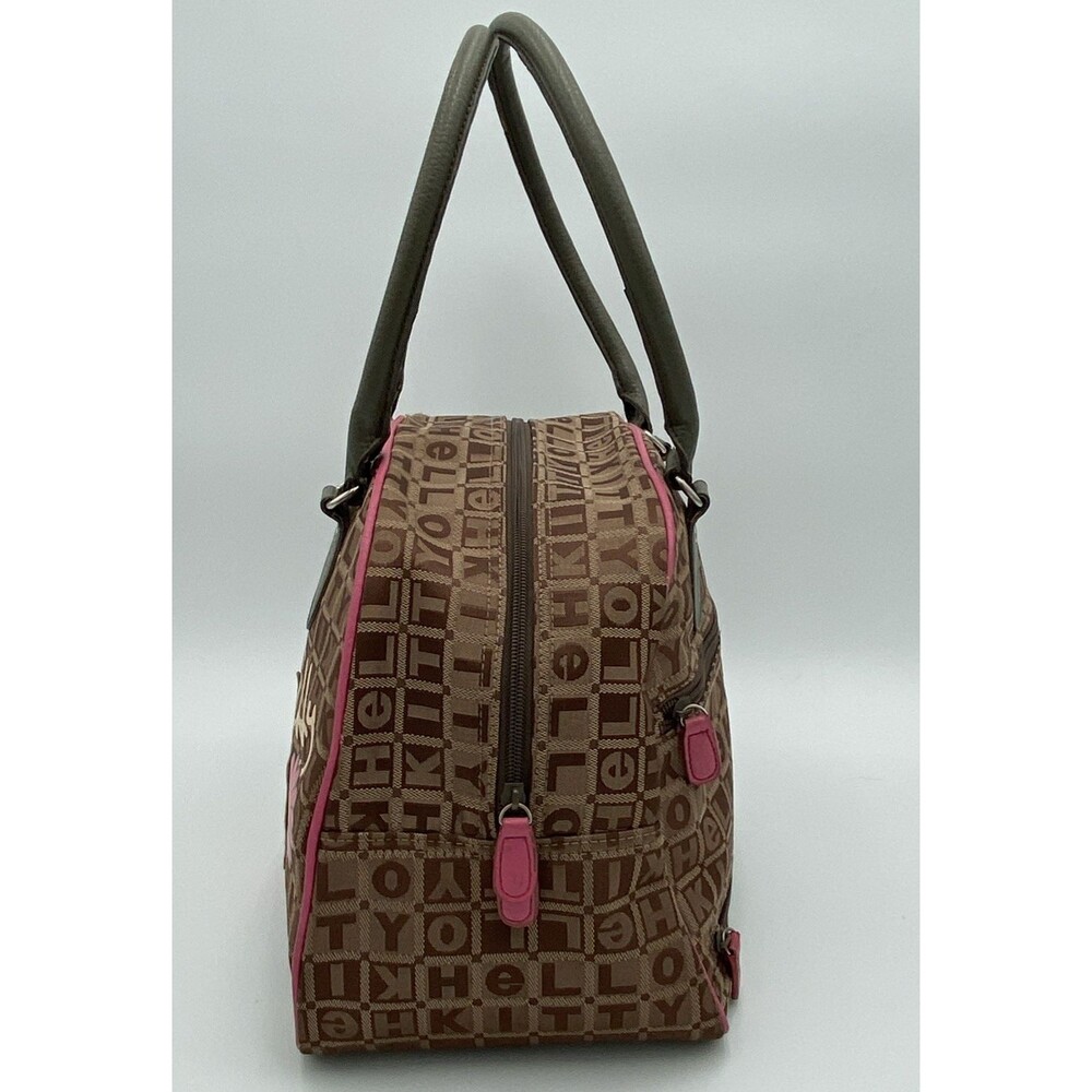 Hello Kitty Brown Satchel Carry On Bag Travel Tote Sanrio - Picture 7 of 16